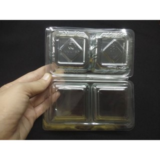 COMBO 50 HỘP NHỰA ĐỰNG BÁNH 2 Ô H162, MỖI Ô 5 X 5 X 4.5 CM