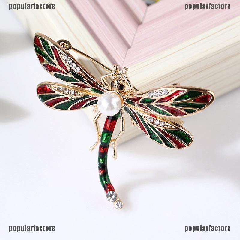 Trâm Cài Áo Hình Chuồn Chuồn Đính Đá Phong Cách vintage