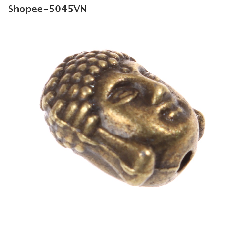 Set 10 Hạt Xỏ Lỗ Hình Đầu Phật Làm Trang Sức Thủ Công