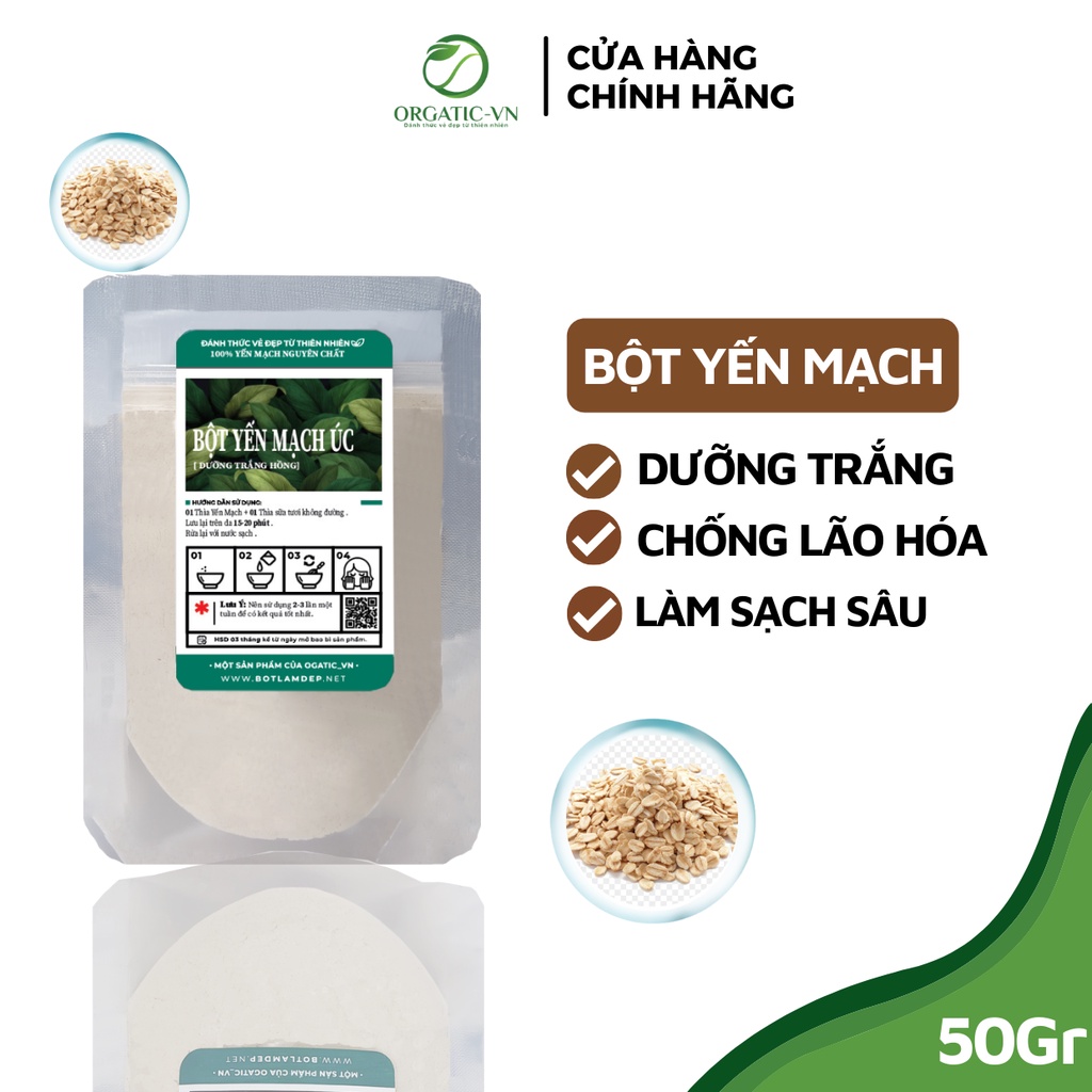 Bột yến mạch xay mịn nguyên chất Organic