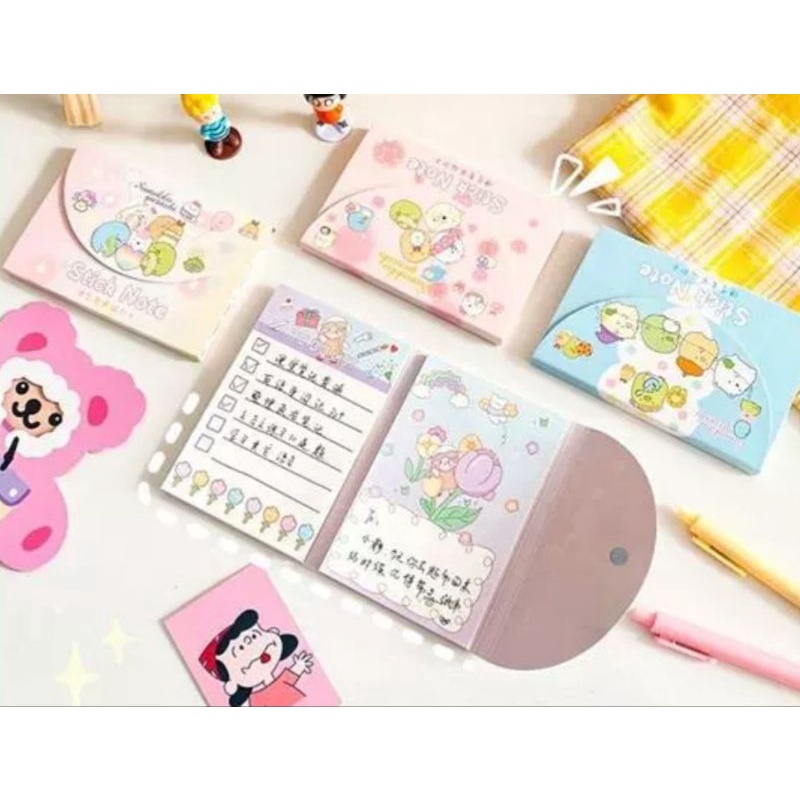Bộ 2 thếp giấy note cute dạng ví cầm tay