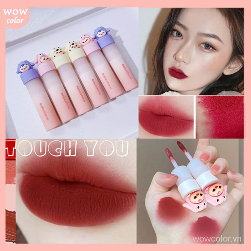 [Hàng mới về] Son kem KAKASHOW nhiều màu tùy chọn chống thấm nước thiết kế dễ thương