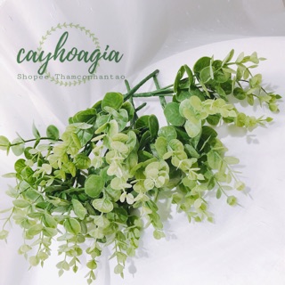 Cây giả - lá bạc hà 20 cm (video)