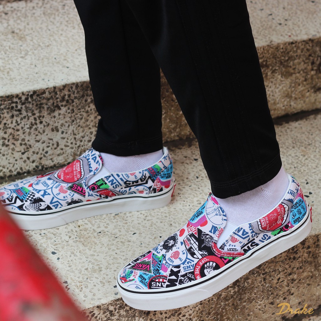 vans mash up sticker slip on