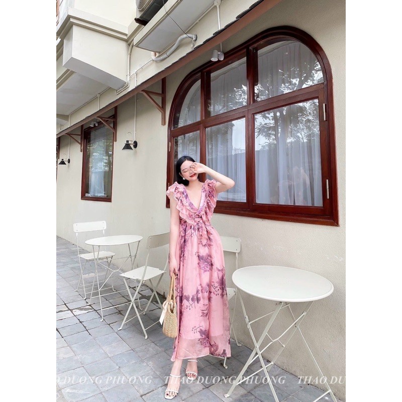 Váy,đầm voan tơ maxi 2 lớp bèo ngực | BigBuy360 - bigbuy360.vn