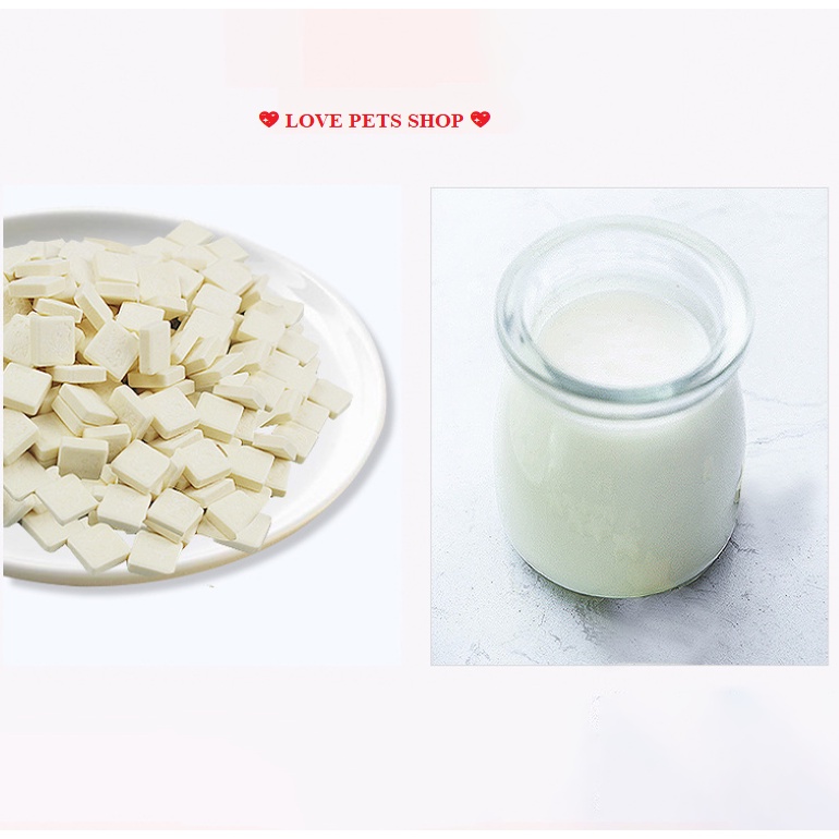 BÁNH THƯỞNG CHO CHÓ MÈO PHÔ MAI VỊ SỮA (DATE: 10/2023) - LOVE PETS SHOP