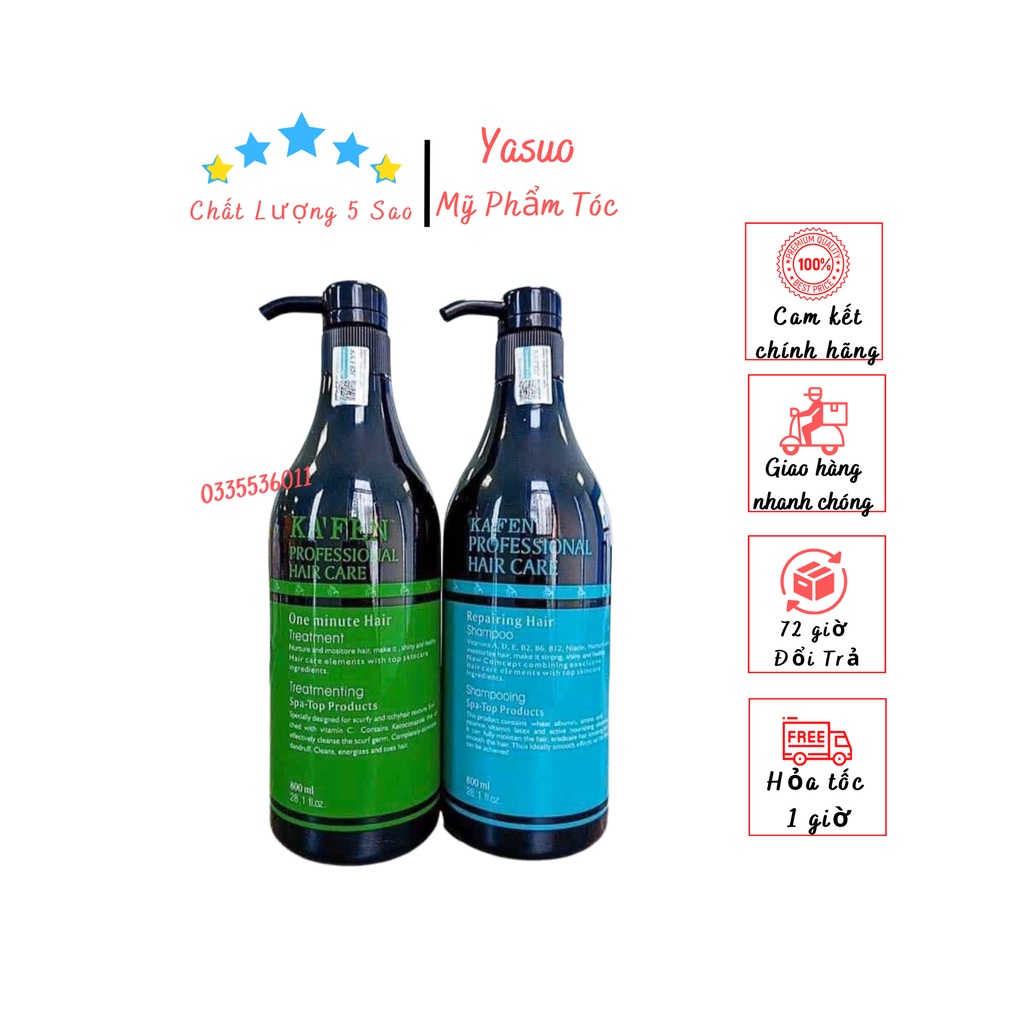 Cặp dầu gội xả Kafen Hoàn Hình 800ML Phục Hồi Tóc Hư Tổn, Tóc Nát, Tóc Yếu
