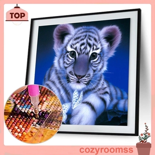 Tranh Thêu Trang Trí Thủ Công 5d Hình Cọp (Mũi Thêu Hình X)