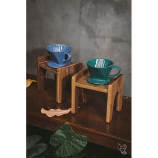 Set kệ gỗ đơn đựng phin và phin cà phê V60 Dripper bằng gốm sứ Bát Tràng nhiều màu phụ kiện decor Dreamer Living