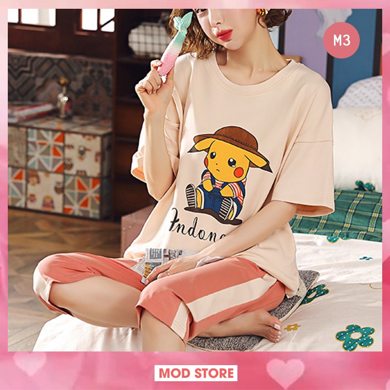 (Loại Đẹp) Bộ Lửng Loại Đẹp Mặc Nhà Cotton, Bộ Ngủ Lửng Nữ Mùa Hè B5 | BigBuy360 - bigbuy360.vn