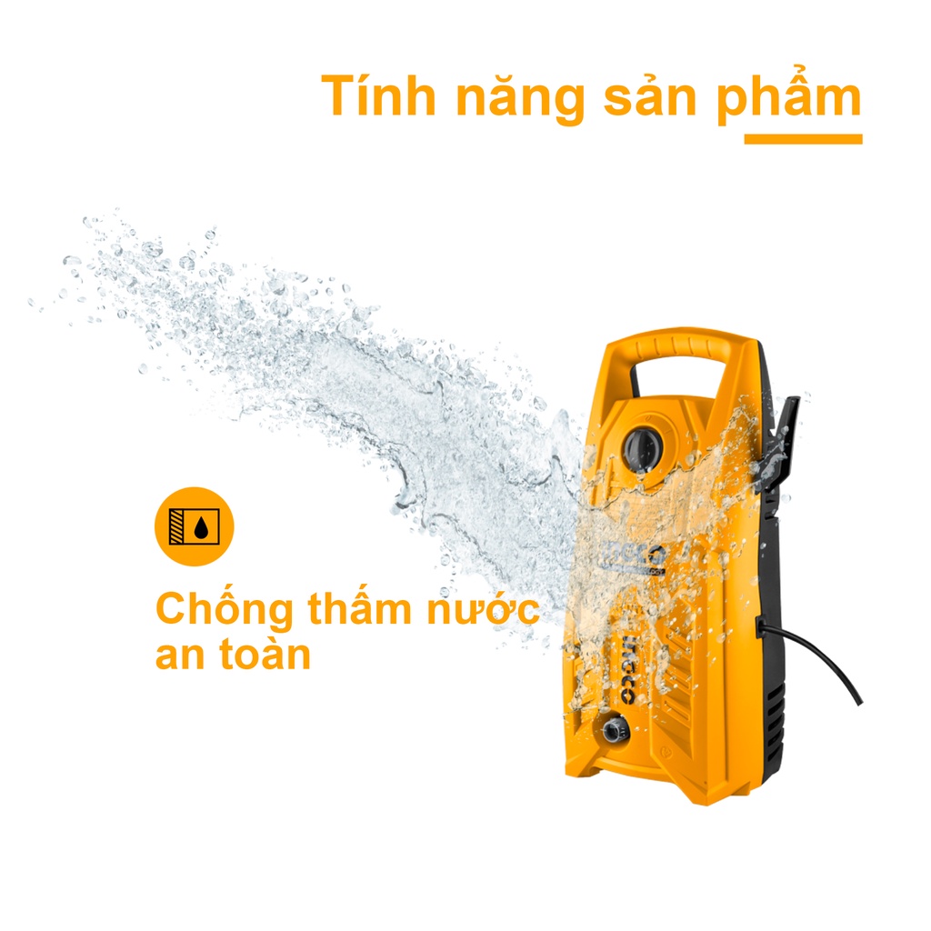 Máy rửa xe tăng áp INGCO HPWR14008 công suất 1400W