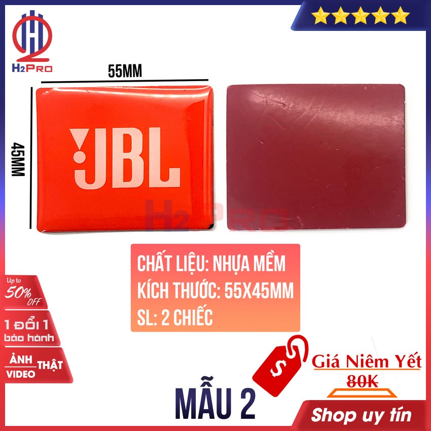 Các loại tem loa dùng cho loa JBL H2Pro chất liệu nhôm hoặc nhựa (2 chiếc), tem dán thùng loa JBL cao cấp