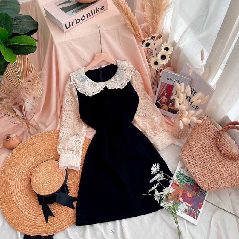 Đầm suông doll phối xô thêu✨