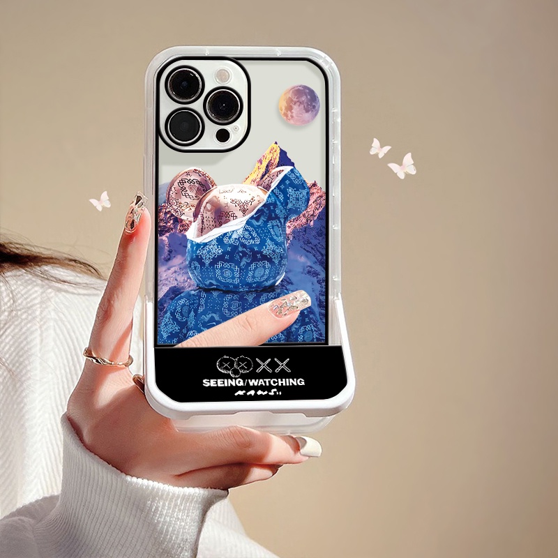 Ốp Điện Thoại Silicon TPU Mềm Trong Suốt Có Giá Đỡ Hình Gấu Cho IPhone 13 12 Pro MAX 11 Pro XS MAX X XR 8 7 6 6S Plus SE 2020 13