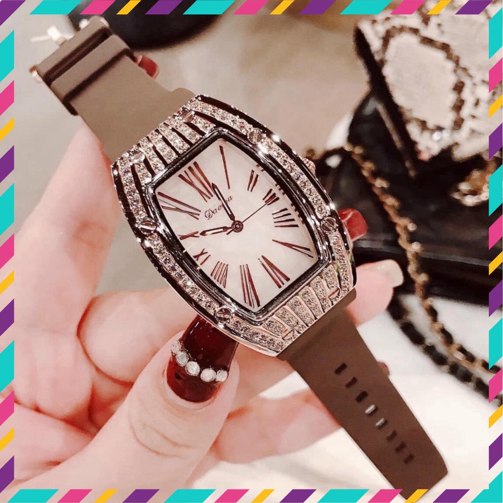 Đồng hồ NỮ daneva dây cao su non cao cấp thời thượng cao cấp chống nước , bảo hành 12 tháng