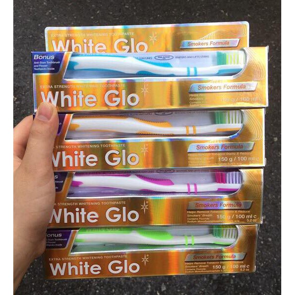 Kem đánh răng White Glo kèm bàn chải 150g Úc