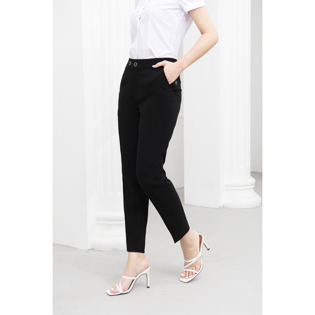 Quần Baggy Nữ Công Sở Cạp Cao Cúc Chéo LUPERI LFQD2103 Không Xù Vải, Cắn Chỉ, Chất Đũi Xước Cao Cấp