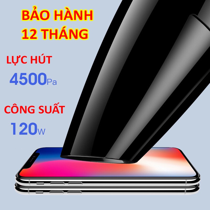 Máy Hút Bụi Cầm Tay - Máy Hút Bụi Mini Hút Cực Mạnh 120W, Dùng Cho Ô Tô Và Gia Đình, Bảo Hành 12 Tháng