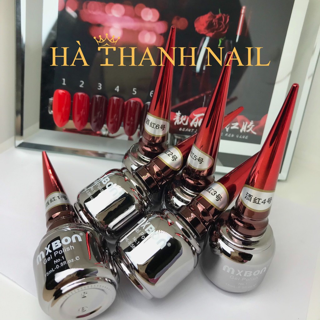 Sơn Gel MXBon Đỏ Chuẩn 6 Màu 15ml [ MXBon Full Red Color ]