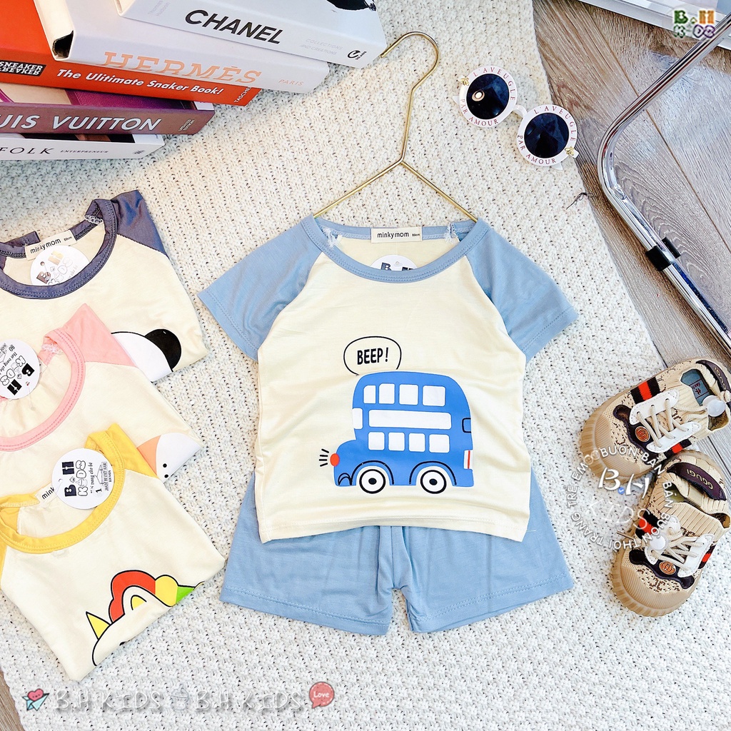 Bộ Cộc Tay Minky Mom Vải Thun Lạnh Nhiều Họa Tiết Cho Bé - Umee Kids