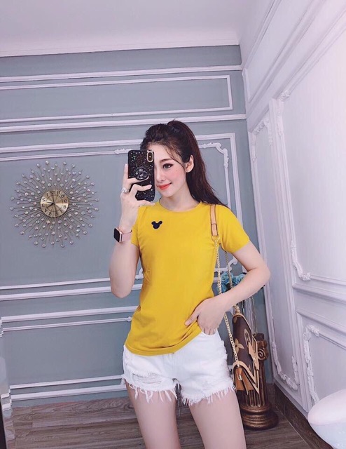 ÁO KIỂU THUN THÁI NỮ TAY NGẮN CỔ TRÒN THÊU GẤU | BigBuy360 - bigbuy360.vn