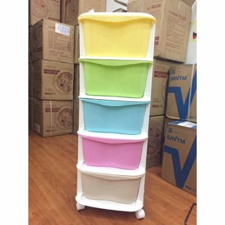 Tủ nhựa 5 tầng có bánh xe