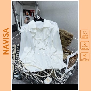 Áo sơ mi nữ chất voan form rộng công sở kiểu dài tay đẹp NAVISA SM02
