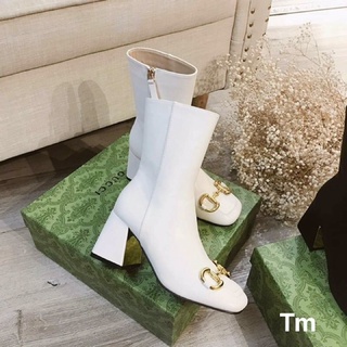 boot mũi xích gc gót vuông cao cổ