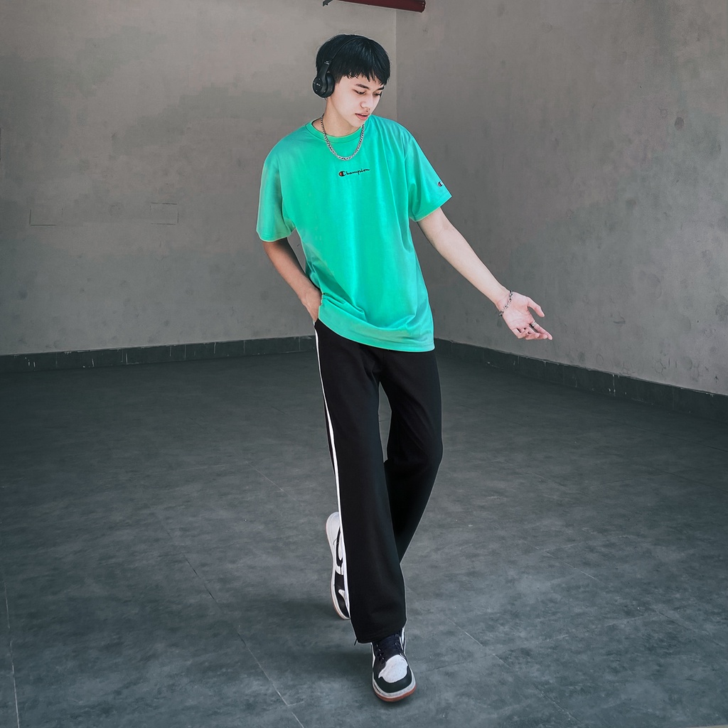 Áo thun Champion màu xám nhạt Chất Liệu Cotton Thoáng Mát