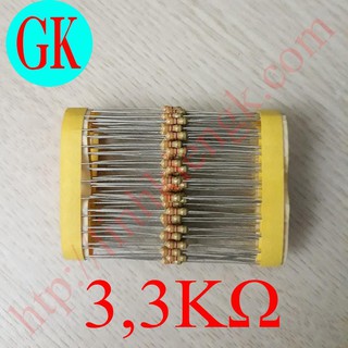 [100 cái] Điện trở 3,3K 1/4W