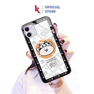 Ốp lưng iphone kính cao cấp mặt bò sữa cute case 14plus 14 pro max 13 12 promax 11 mini 6 6s 7 8 plus x xr xs Se