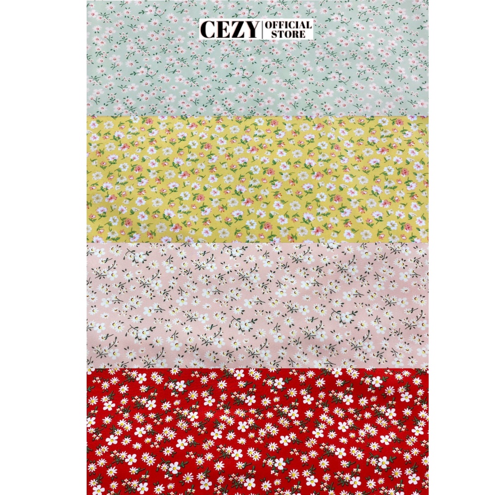 Đầm maxi hoa nhí 2 dây đi biển dáng xòe có dây thắt eo size bigsize CEZY D114