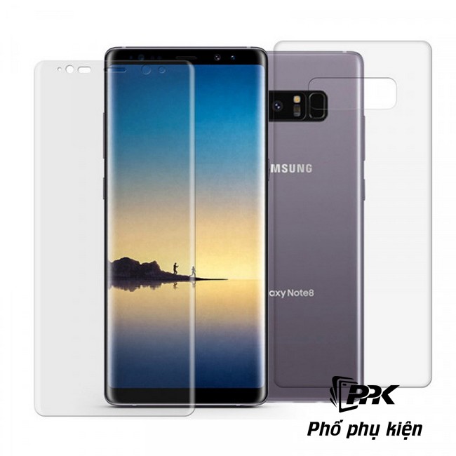 Dán Cường Lực Samsung Note 8, Note 9, S8+, S9+ Loại Dẻo Full Keo 2 Mặt Trước Sau