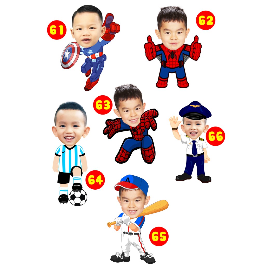 Chibi thiết kế (20cm-60cm) tiệc thôi nôi, trang trí sinh nhật INBOX CHỌN MẪU Ạ