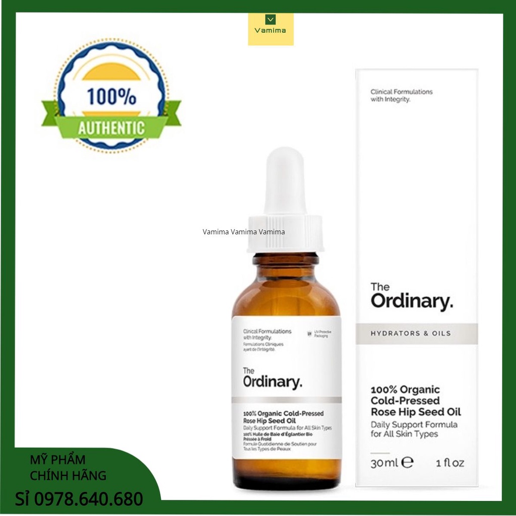 Tinh dầu The Ordinary 100% Organic Cold-Pressed Rose Hip Seed Oil 30ml - Vamima Cosmetic