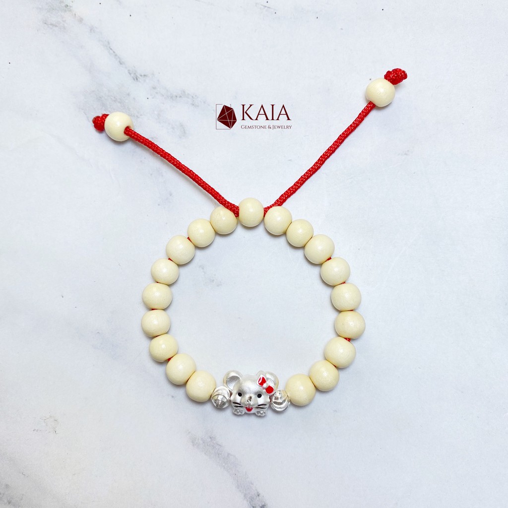 Vòng tay dâu tằm cho bé mix charm bạc - KAIA