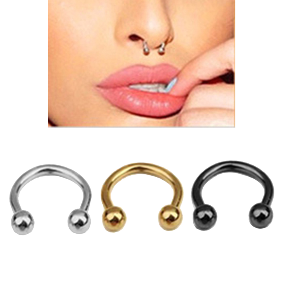 Stainless Steel Piercing Ball C-shaped Ear, Nose, Lip, Nipple Ring