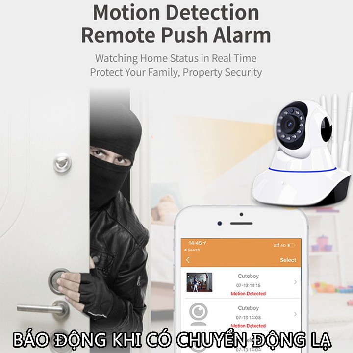 [Mã SKAMSALE03 giảm 10% đơn 200k] Camera App yoosee HD Wireless IP X8100 quan sát và báo động - xoay 360 độ