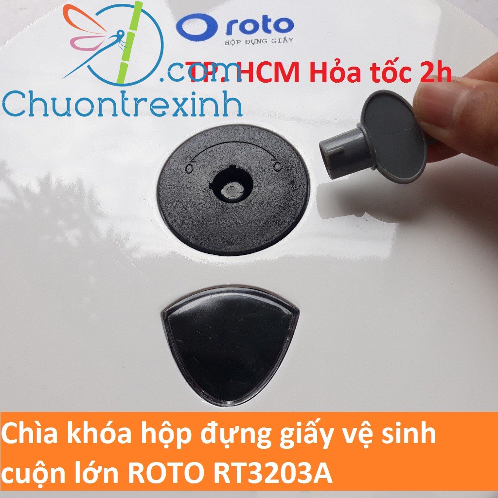 Chìa khóa hộp đựng giấy vệ sinh cuộn lớn Roto RT3203A loại có rãnh Chuồn tre xinh shop TPHCM