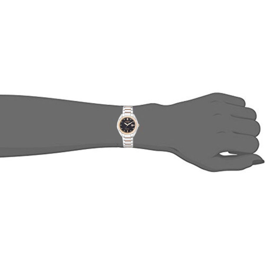 Đồng Hồ Nữ Citizen Đính Kim Cương Dây Thép Không Gỉ EM0315-59E - Mặt Đen (Sapphire)