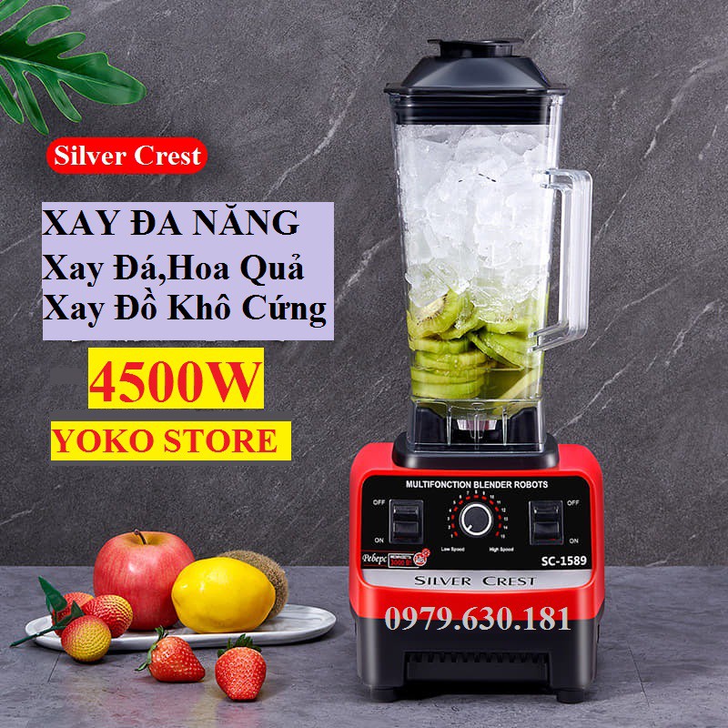 [4500W] Máy Xay Công Nghiệp SILVER CREST- Phiên Bản 2021- Xay đá, xay thịt, sinh tố