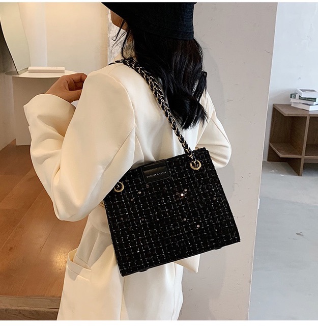 Set túi kèm ví sequin ullzang