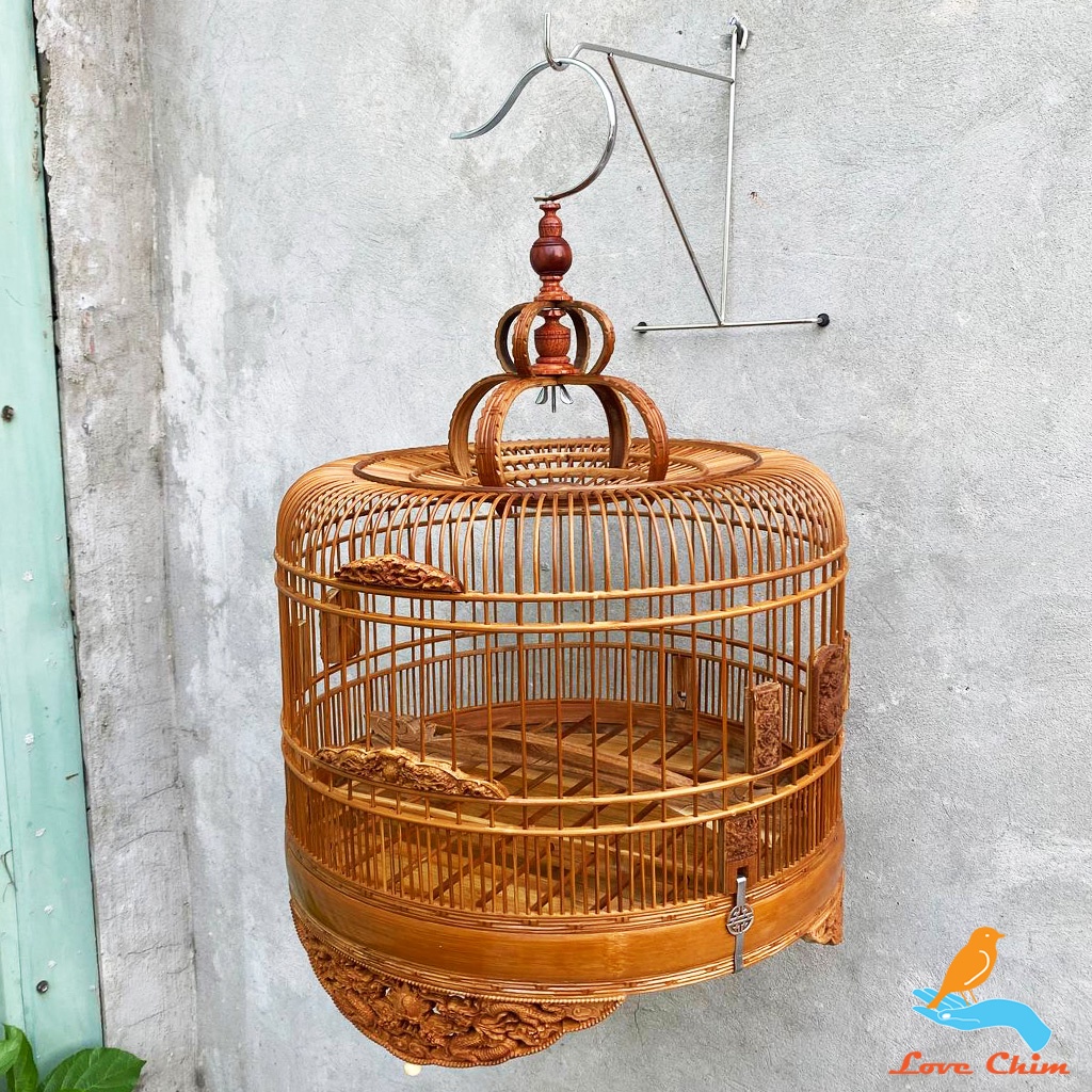 Lồng chim Cu Gáy, Lồng Cu Gáy đục đẹp - chất liệu trúc già , Lồng chim đẹp LOVECHIM