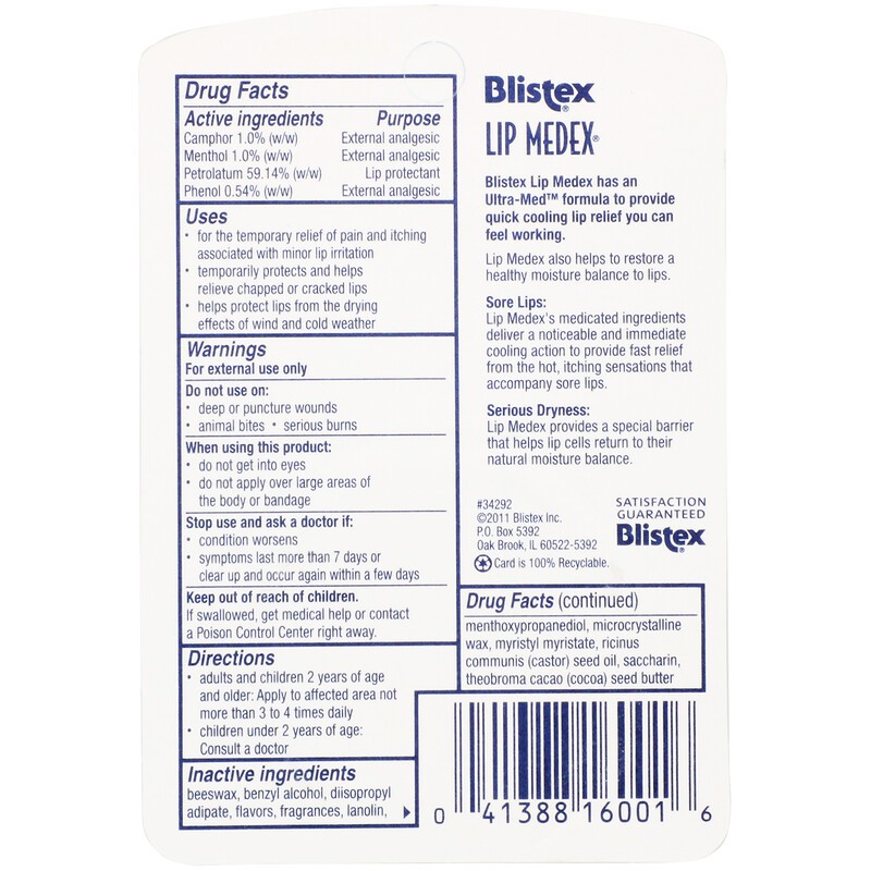 Blistex, Son Dưỡng Môi Blistex Lip Medex External Analgesic Lip Protectant 10.75g (Value Size)