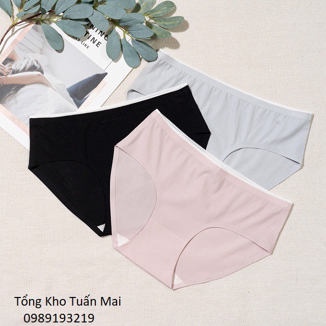 Quần lót nữ đúc su 💋SALE💋quần chip nữ đúc su thun lạnh gân tăm không viền mặc trong váy co giãn sexy | BigBuy360 - bigbuy360.vn