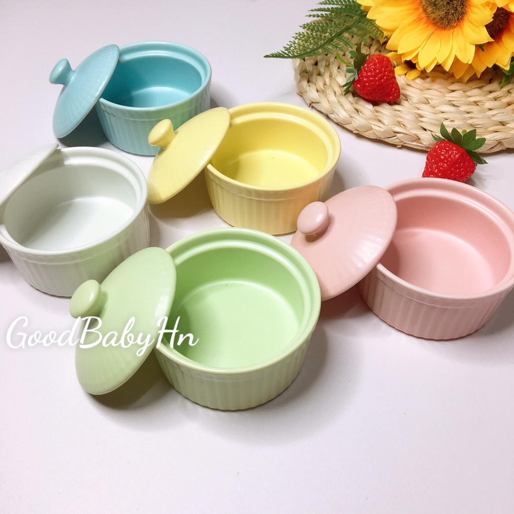 Bát sứ Ramenkin có nắp đậy cho bé ăn dặm 𝐒𝟑𝟓