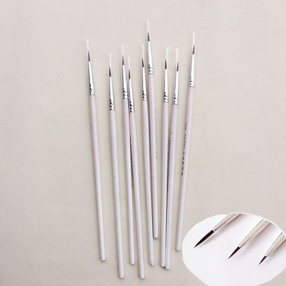 CONOPERY Bộ 10 cọ vẽ tranh màu nước đi nét nghệ thuật bằng gỗ lông cọ sợi nylon mảnh làm bằng tay