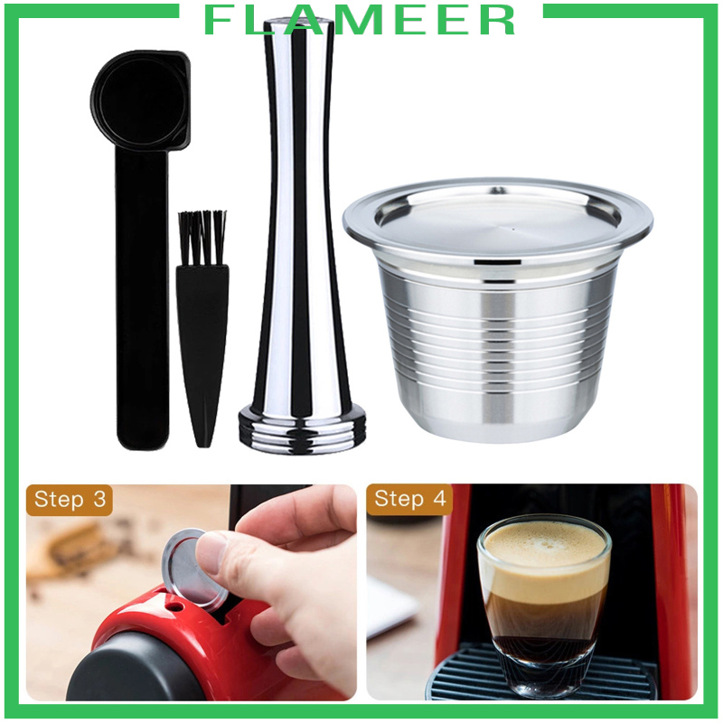 [FLAMEER]Coffee Capsule Stainless Steel Reusable for Le Cube