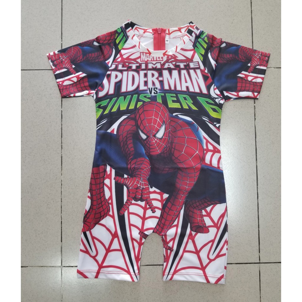 Đồ bơi liền thân in 3d người nhện spiderman bé trai