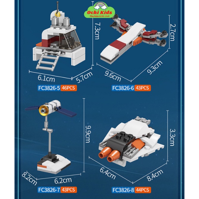 Bộ xếp hình lego nhỏ, bộ lắp ráp mô hình kích thích trí tuệ và rèn kiên nhẫn cho bé Ochi kids